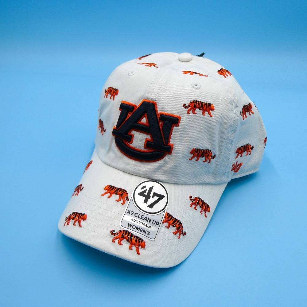 '47 Auburn Tigers‎ Hat Womens Adjustable Clean Up White All Over Tiger Pattern